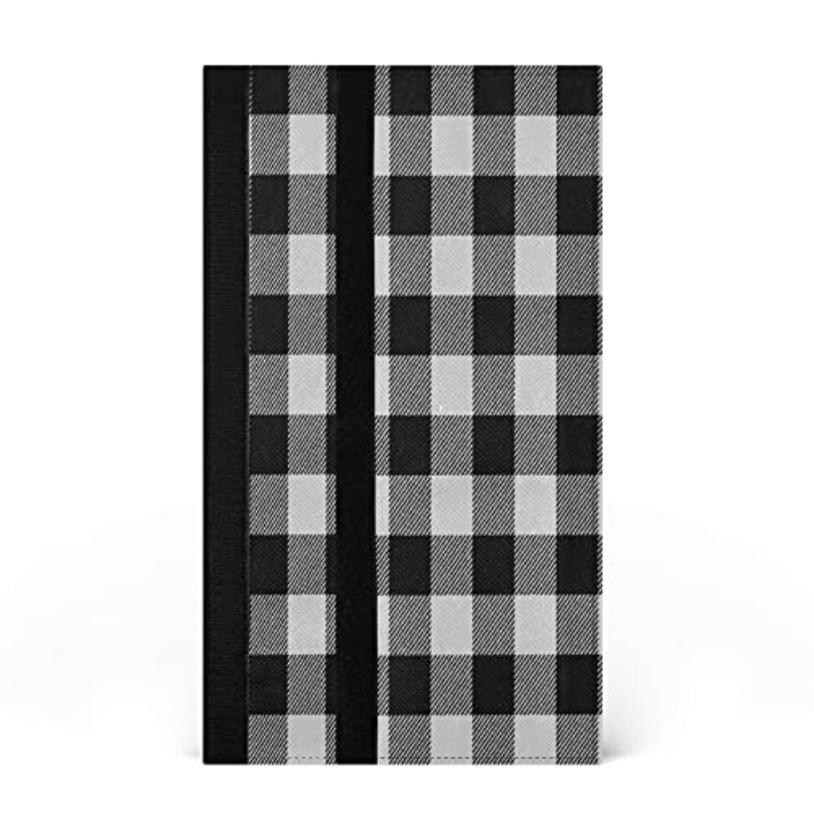 Kitchen Appliances Refrigerators - 2Pcs White Black Buffalo Plaid Refrigerator
