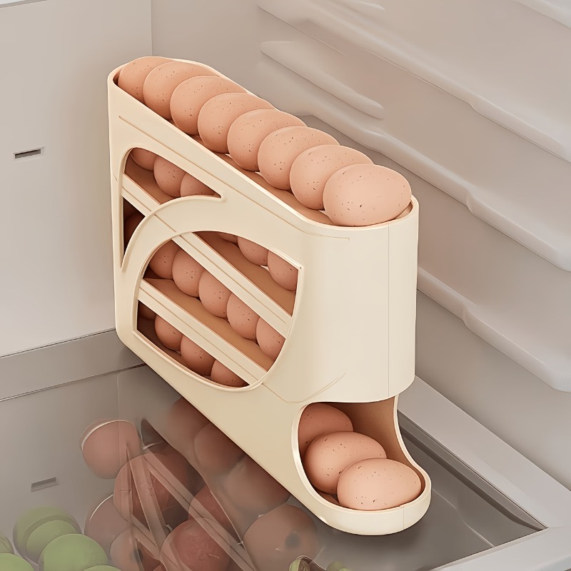 Kitchen Appliances Refrigerators - 1Pcs Auto Rolling Egg Dispenser Fridge